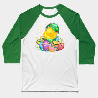 Easter Chick Cute Character Baseball T-Shirt